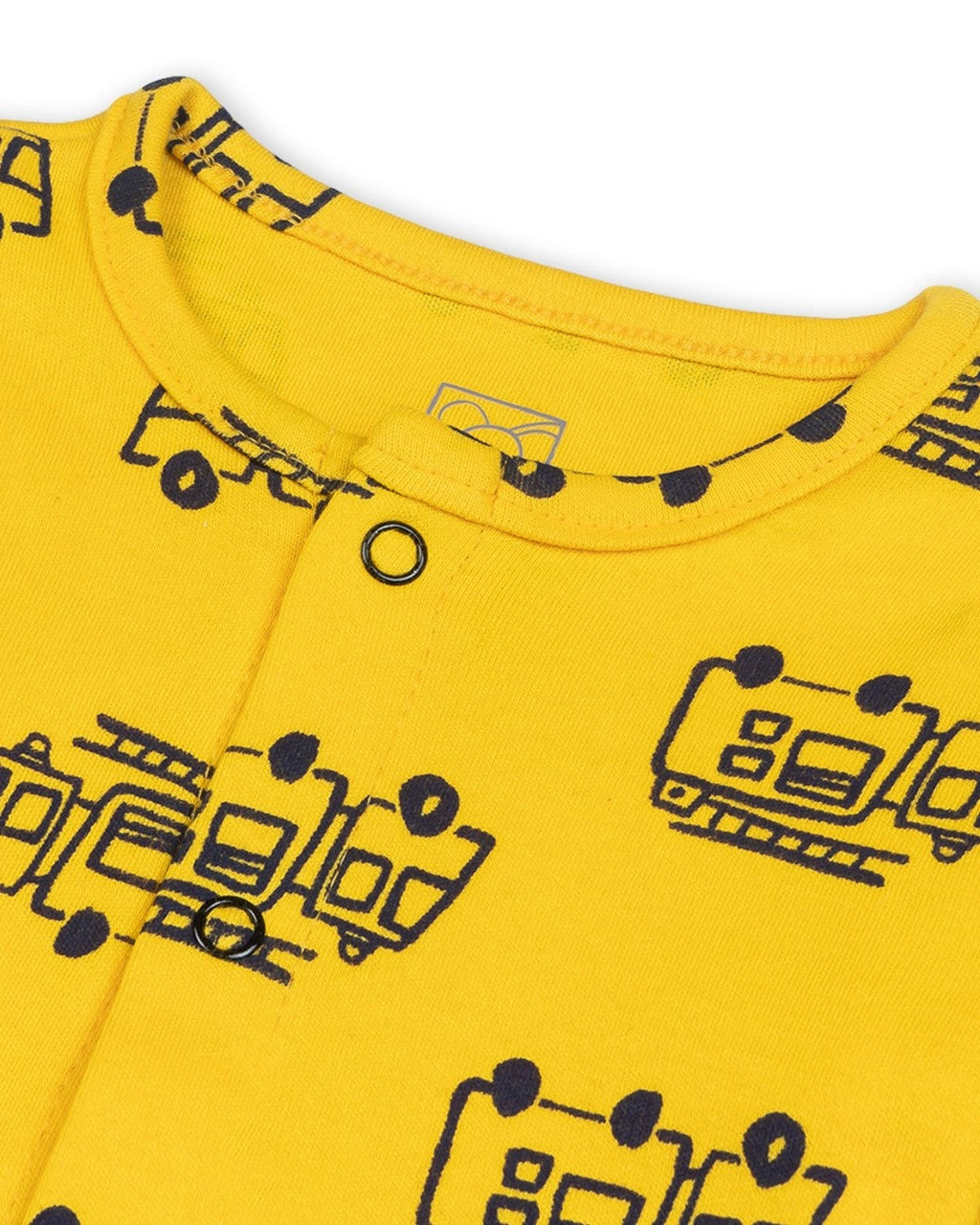 fire engine printed baby pyjama set closeup