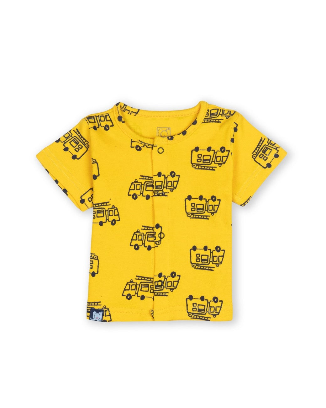 fire engine printed baby tshirt pyjama set