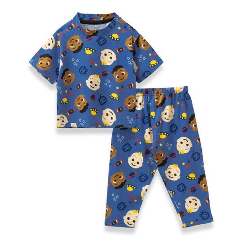 baby face printed cotton pyjama set