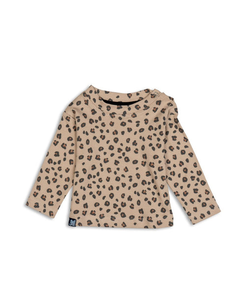cheetah printed full sleeve baby pyjama set front