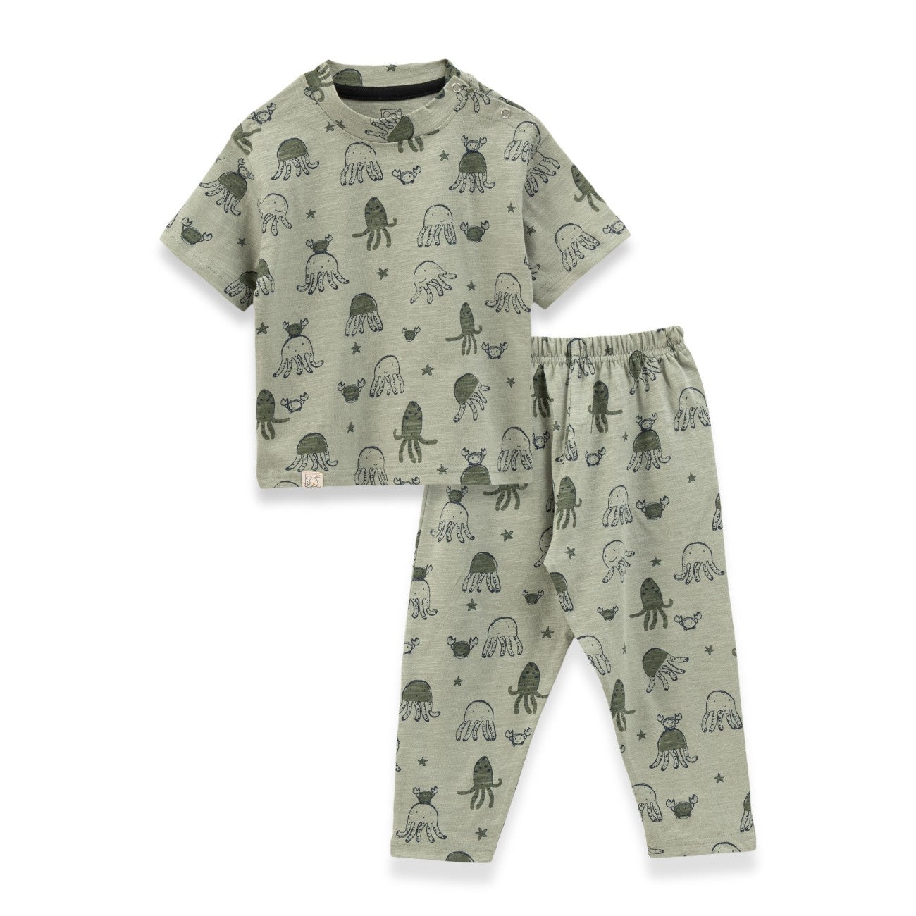 jelly fish printed cotton baby pyjama set