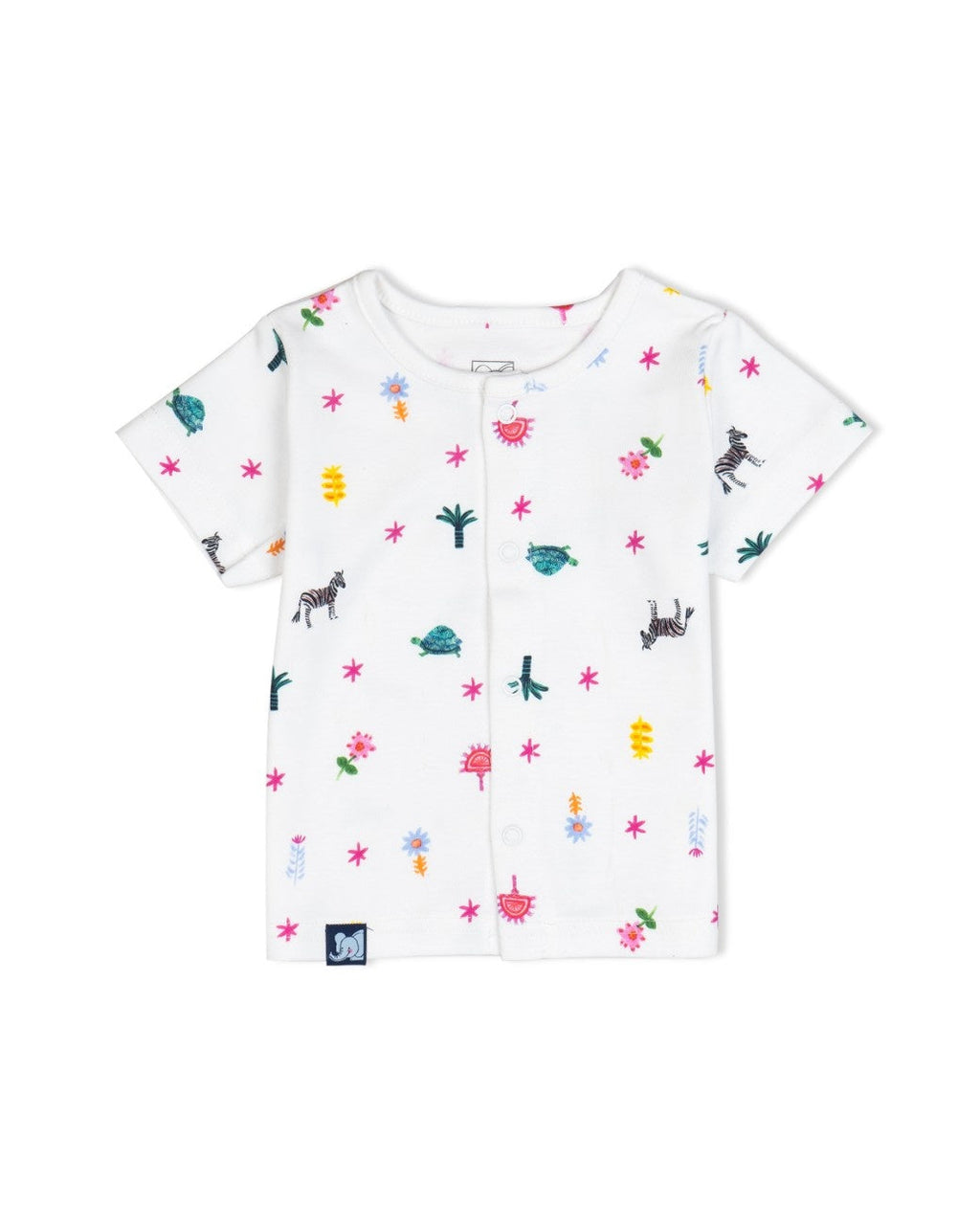 floral printed cotton baby night suit front