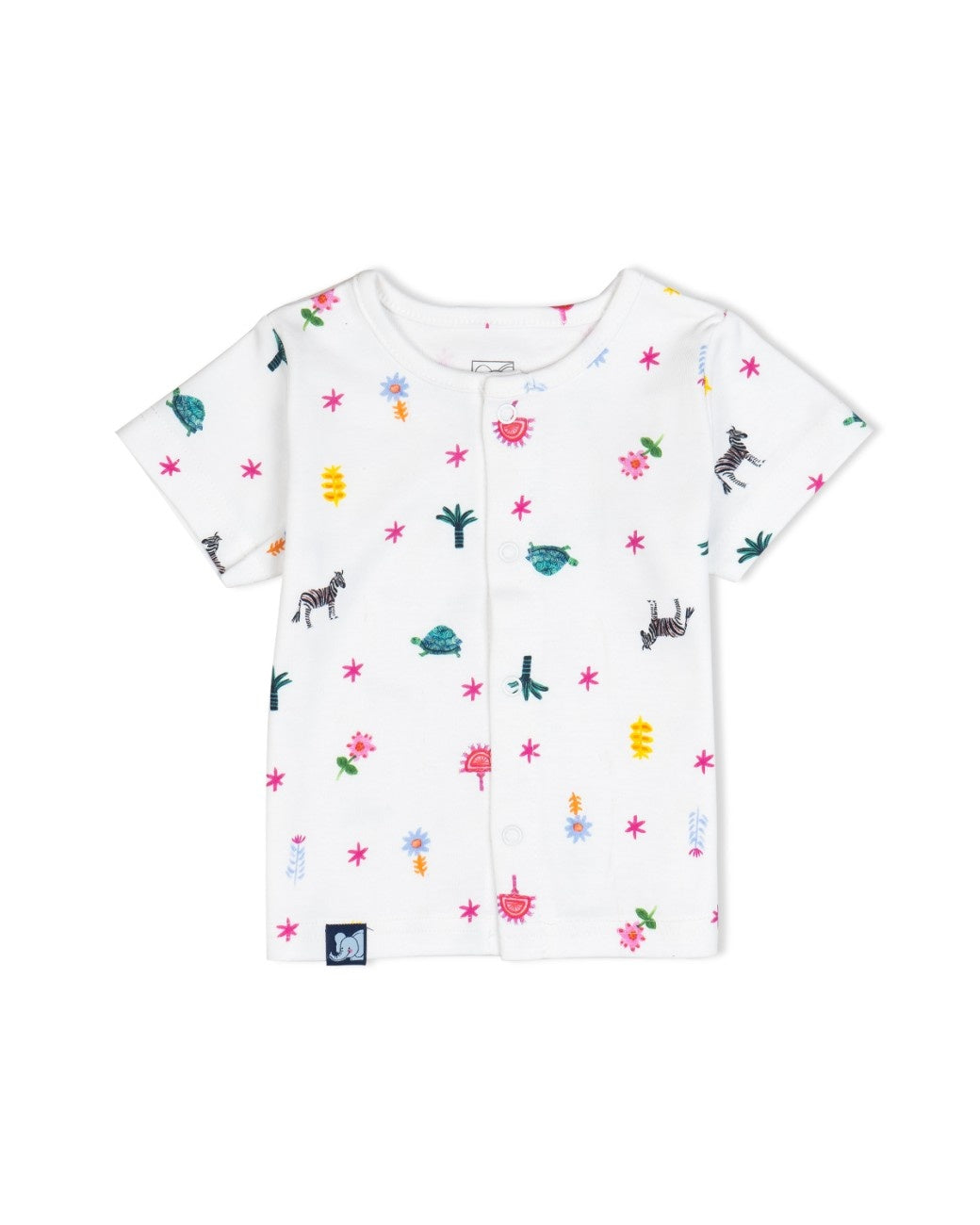 floral printed cotton baby night suit front