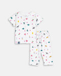 floral printed cotton baby night suit 
