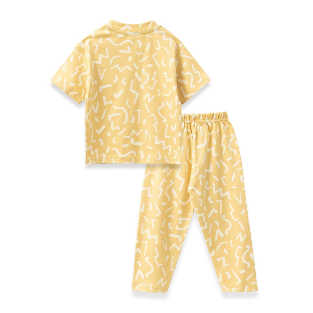 all over printed cotton baby night dress set
