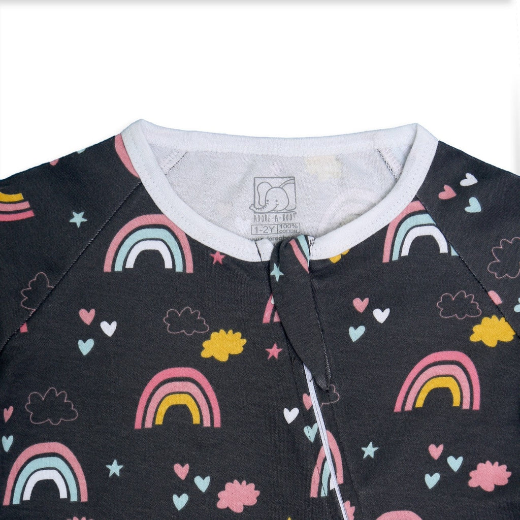 rainbow printed baby-night-dress closeup