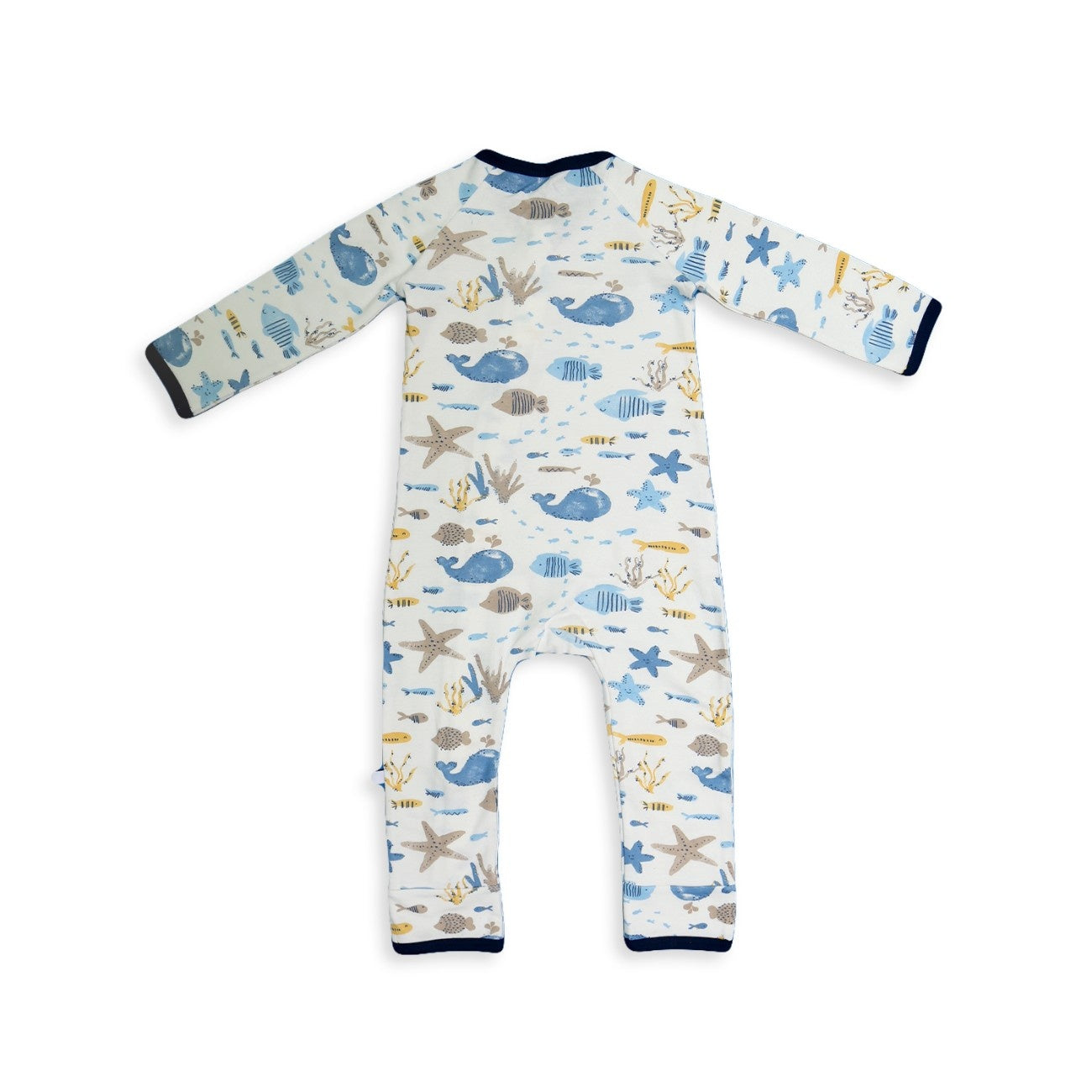 ocean theme baby zipper romper suit back