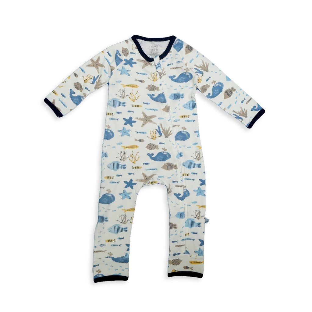 ocean theme baby zipper romper suit