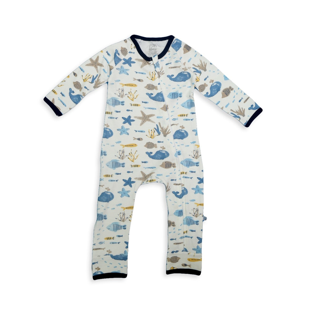 ocean theme baby zipper romper suit