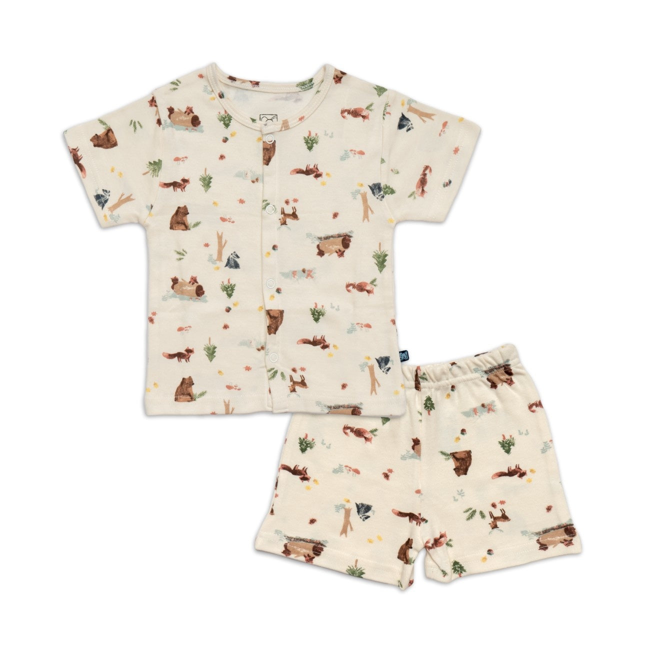 bear printed cotton baby dress set 