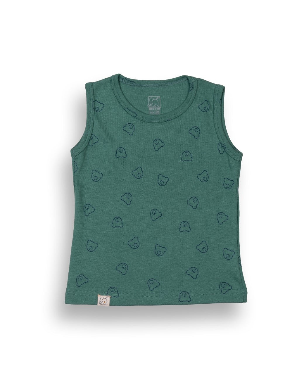 Teddy Face Green Kids Clothing Set back