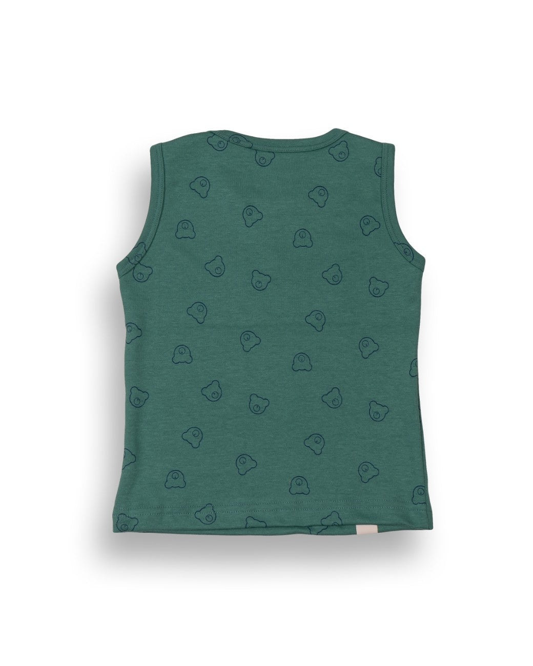 Teddy Face Green Kids Clothing Set tshirt