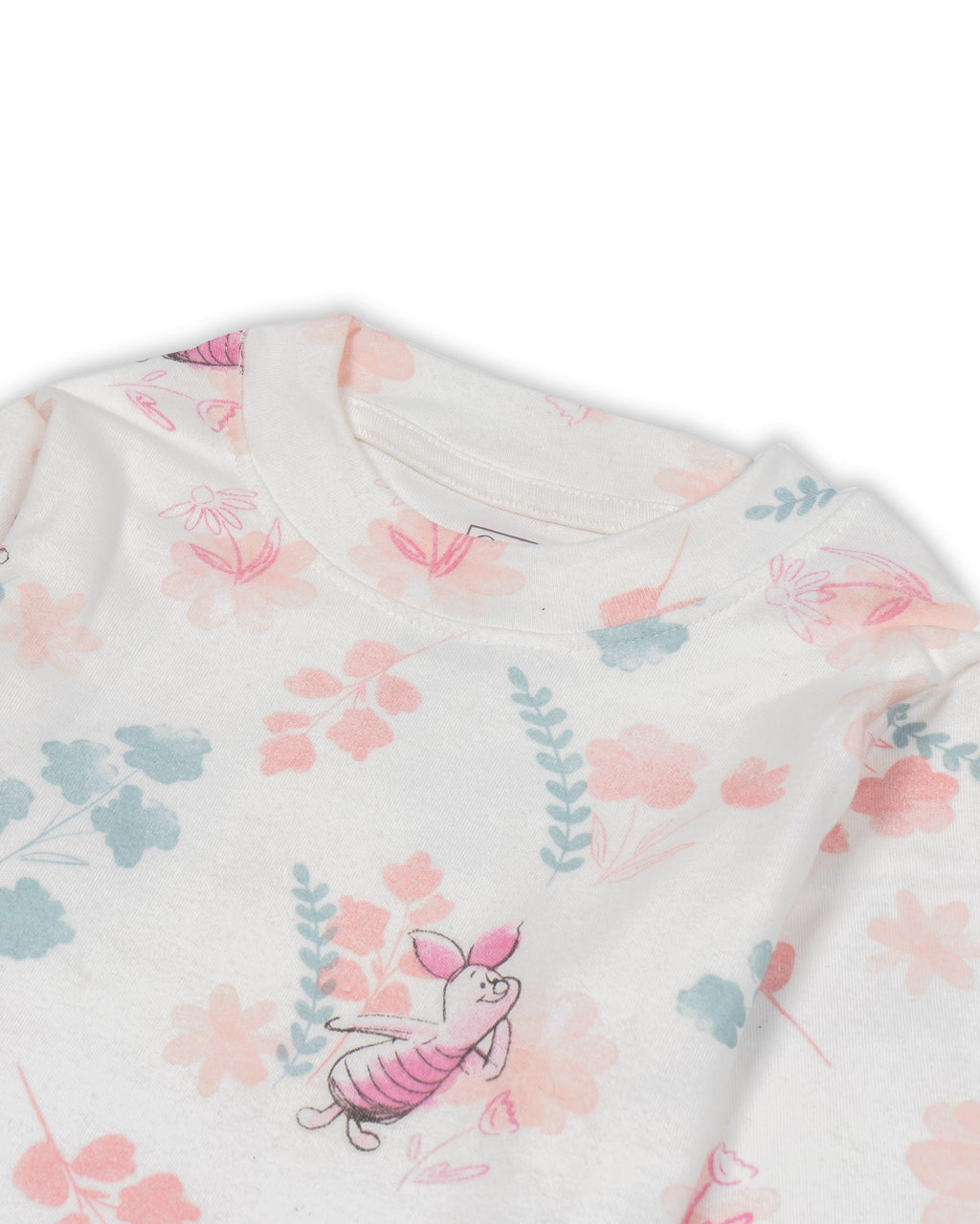 floral printed kids full sleeve pyjama set closeup