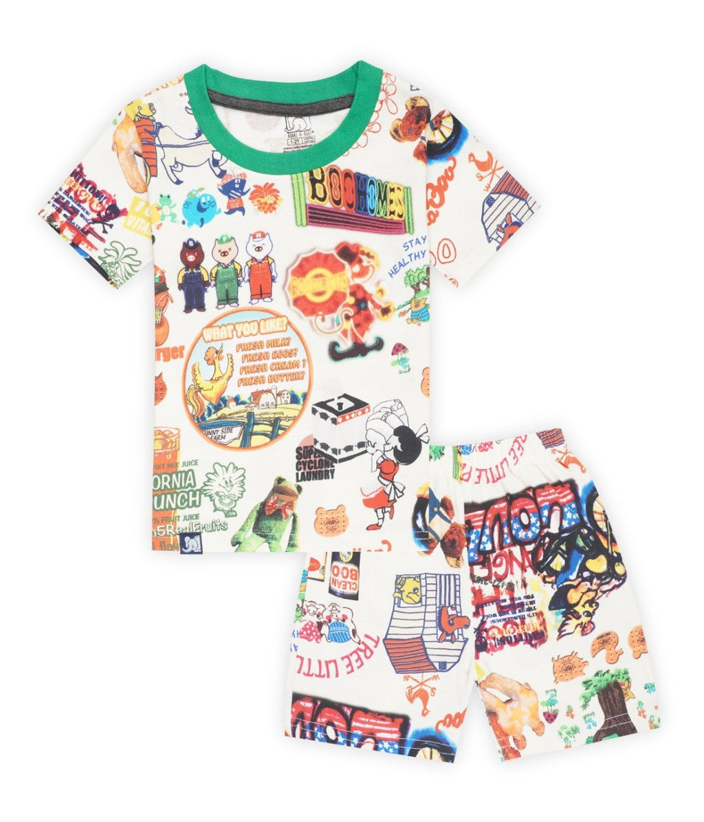 cartoons printed kids clothing set