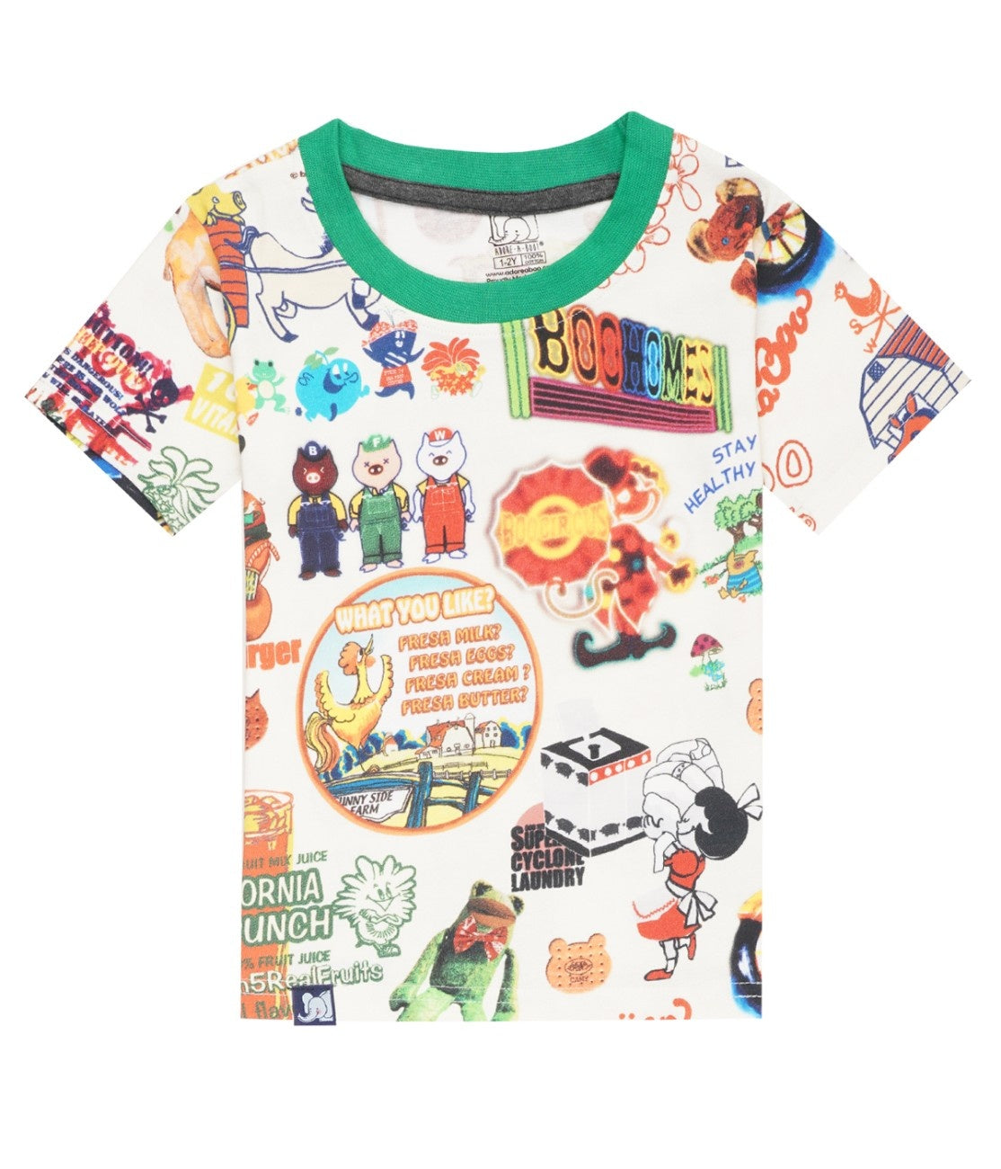 cartoons printed kids clothing set tshirt