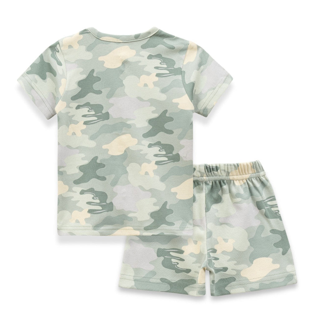 camouflage printed baby clothes cotton back view