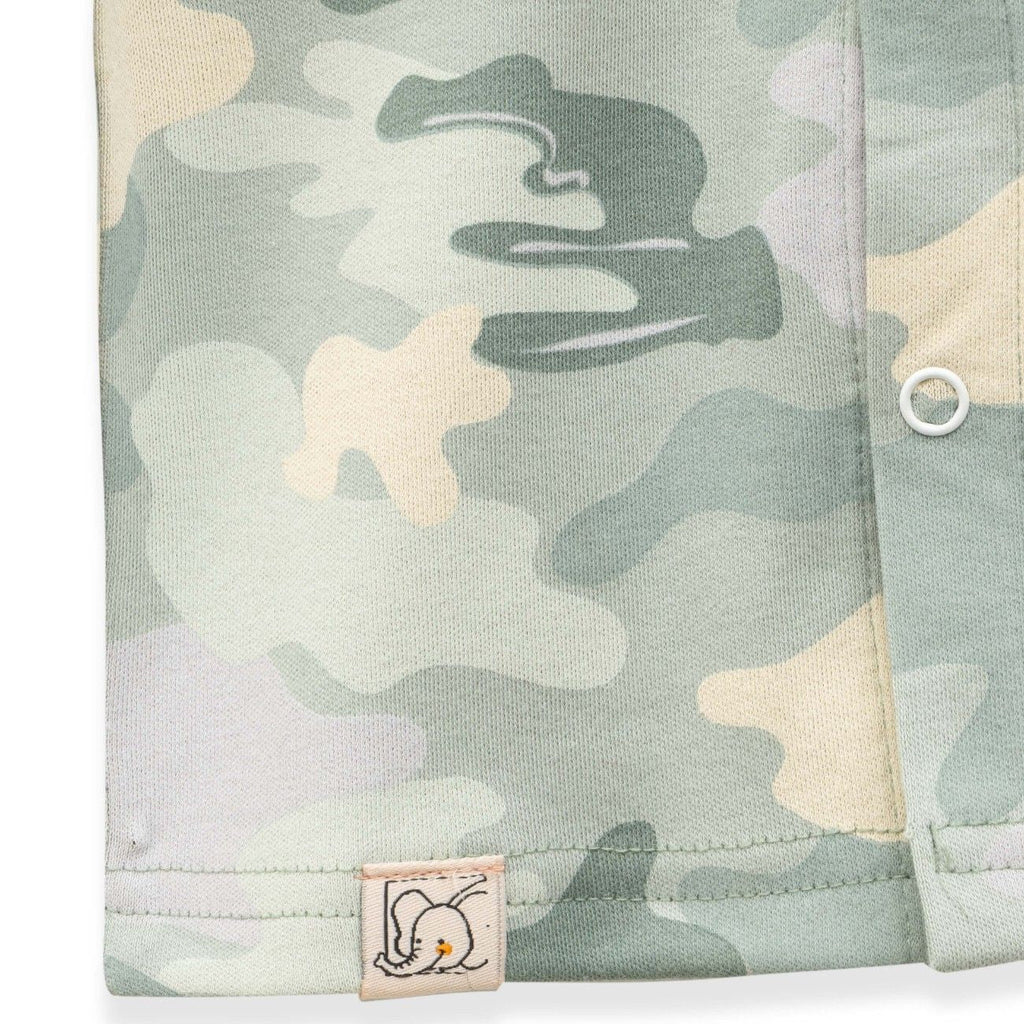 camouflage printed baby clothes cotton closeup