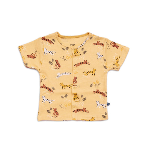 cheetah printed cotton baby clothing set tshirt