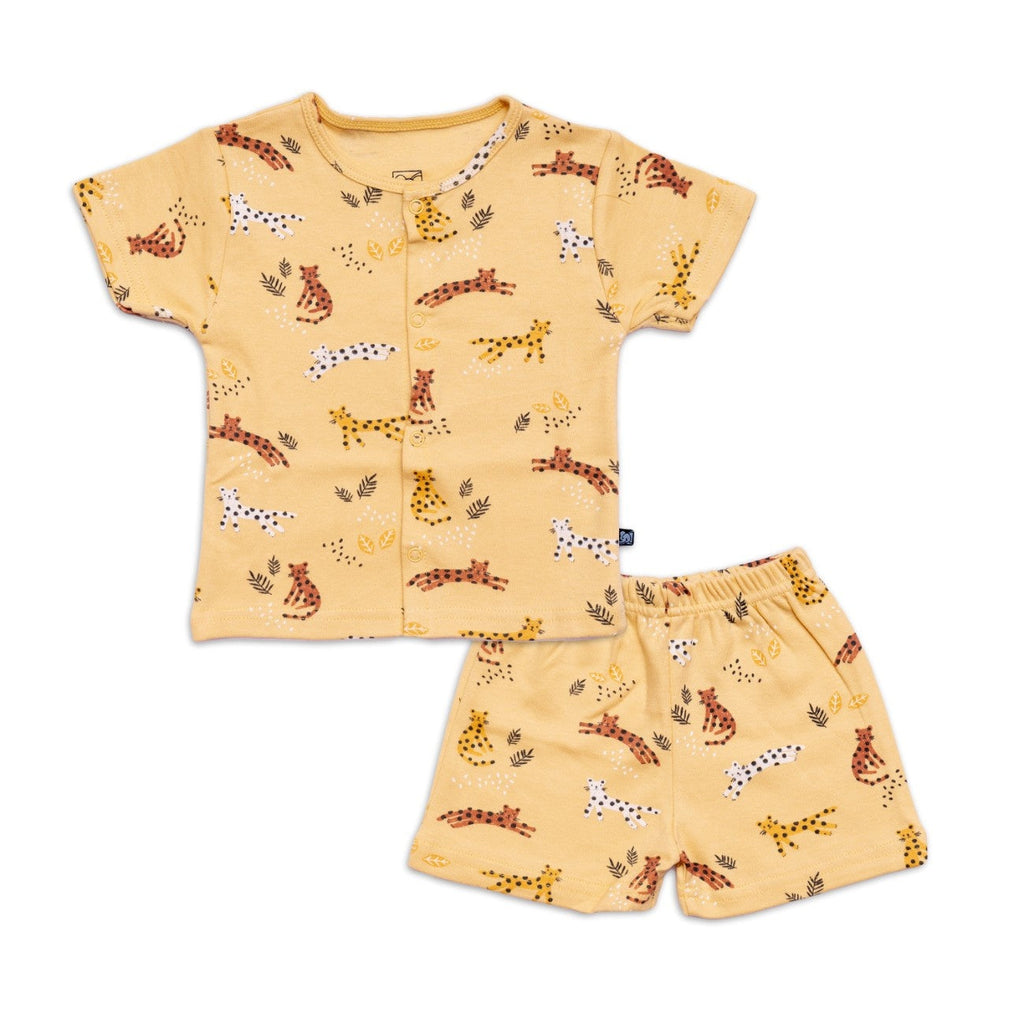 cheetah printed cotton baby clothing set 
