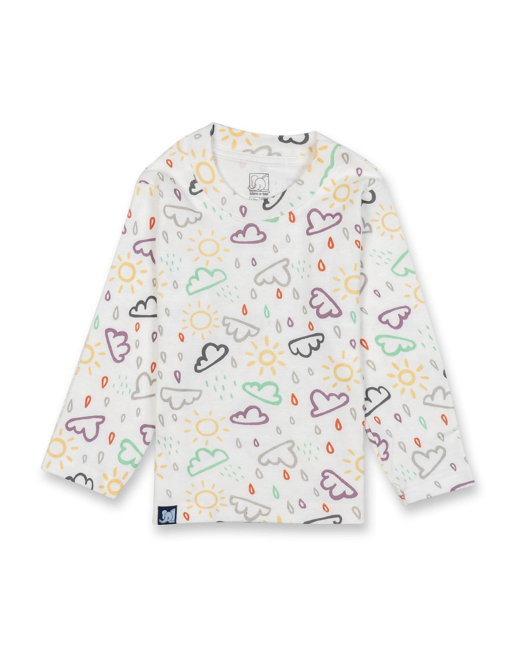 clouds printed full sleeve kids tshirt 