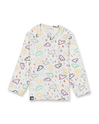 clouds printed full sleeve kids tshirt 