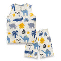 Camel Printed White Kids Clothing Set front