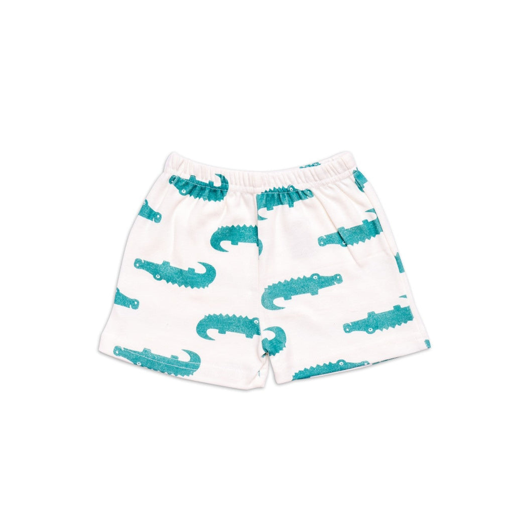 croc printed cotton baby dress shorts