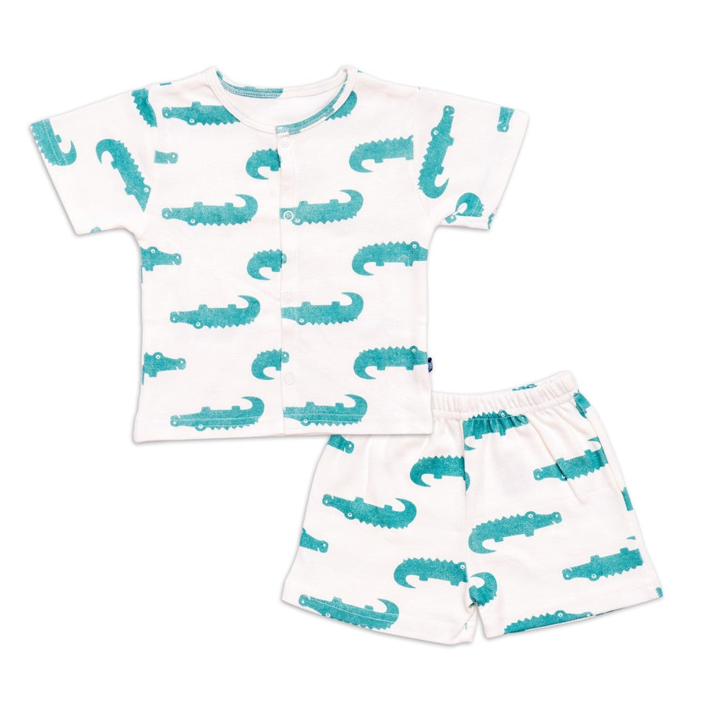 croc printed cotton baby dress online 