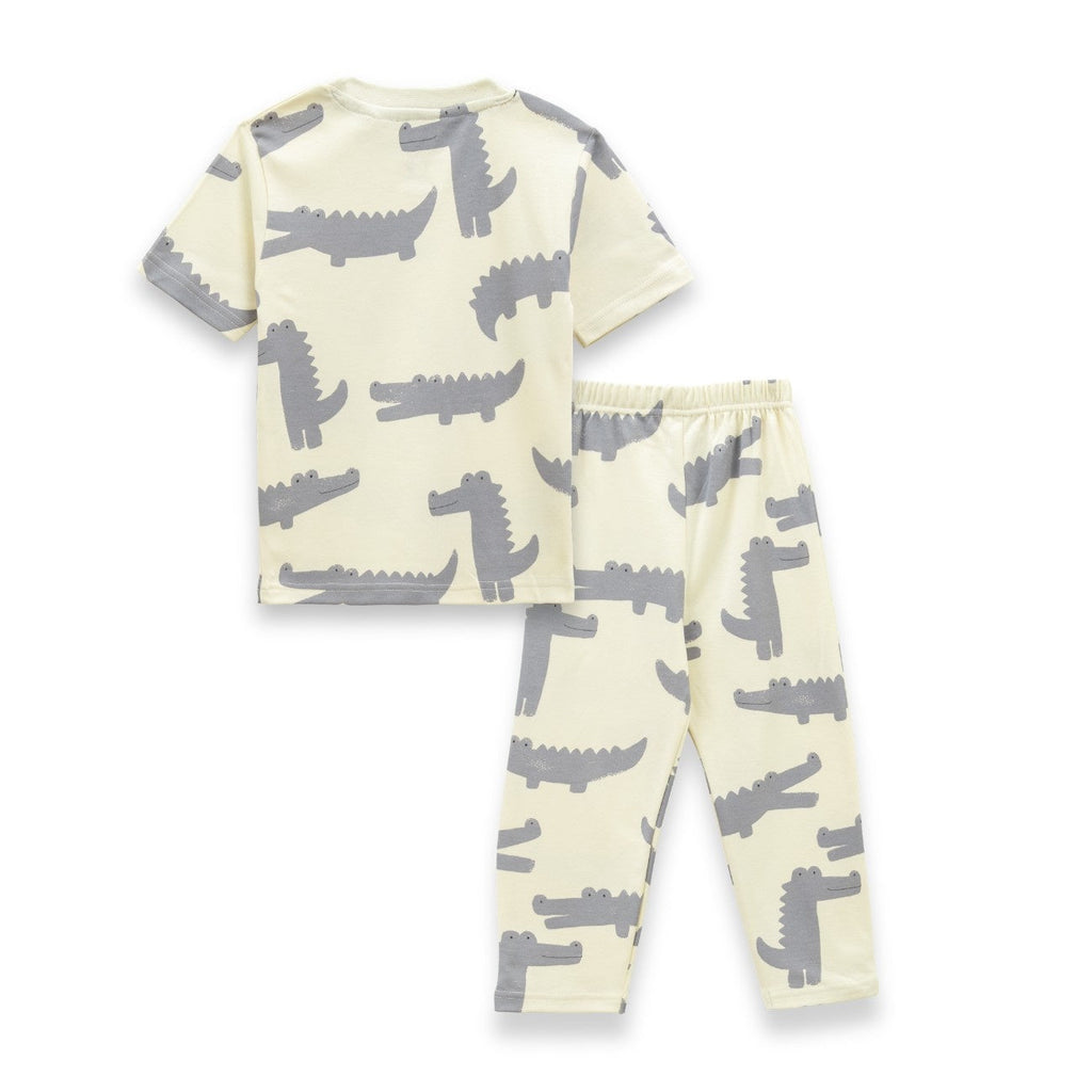 croc silhoutte kids pajama set back