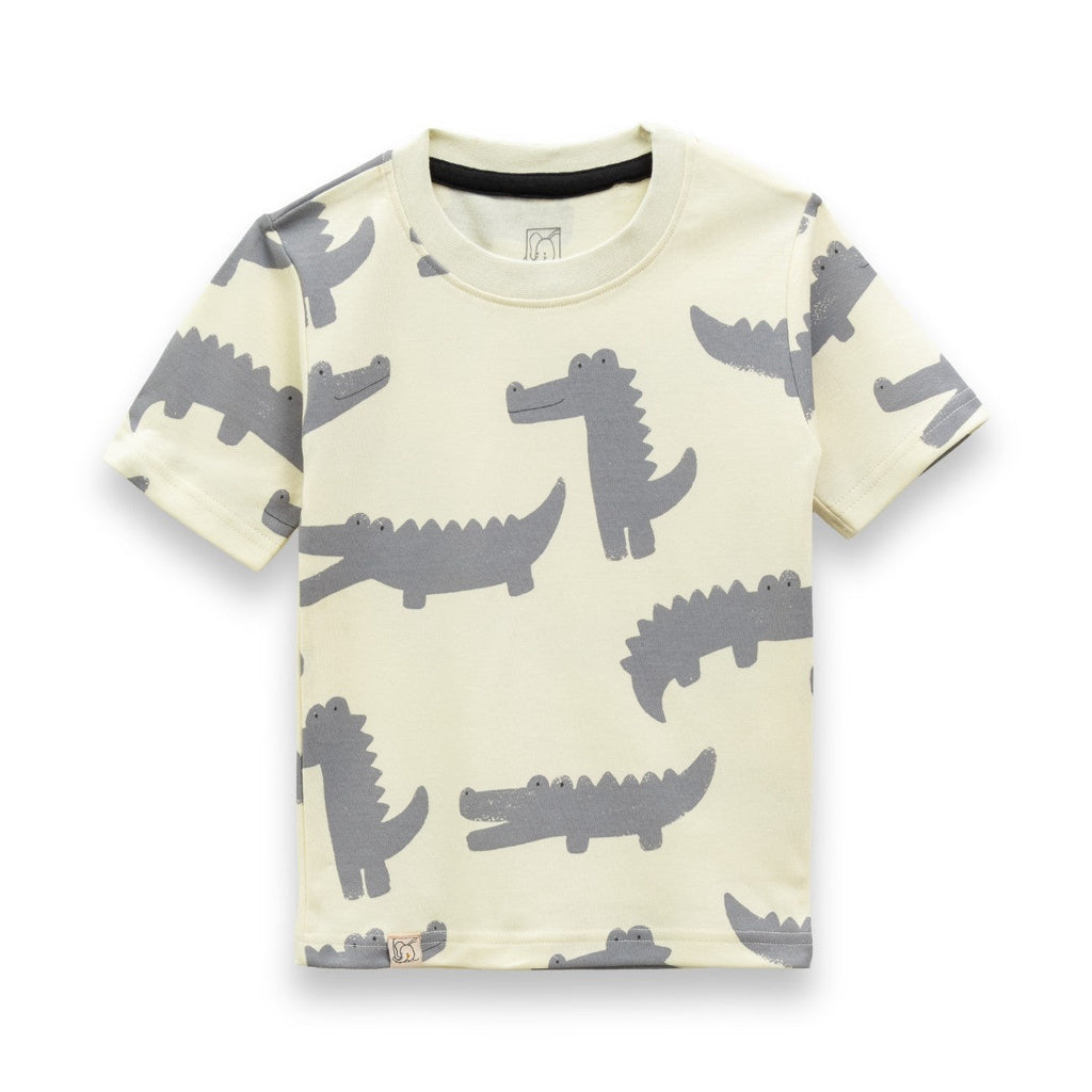 croc silhoutte kids pajama set tshirt