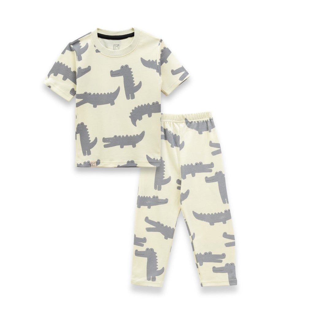 croc silhoutte kids pajama set