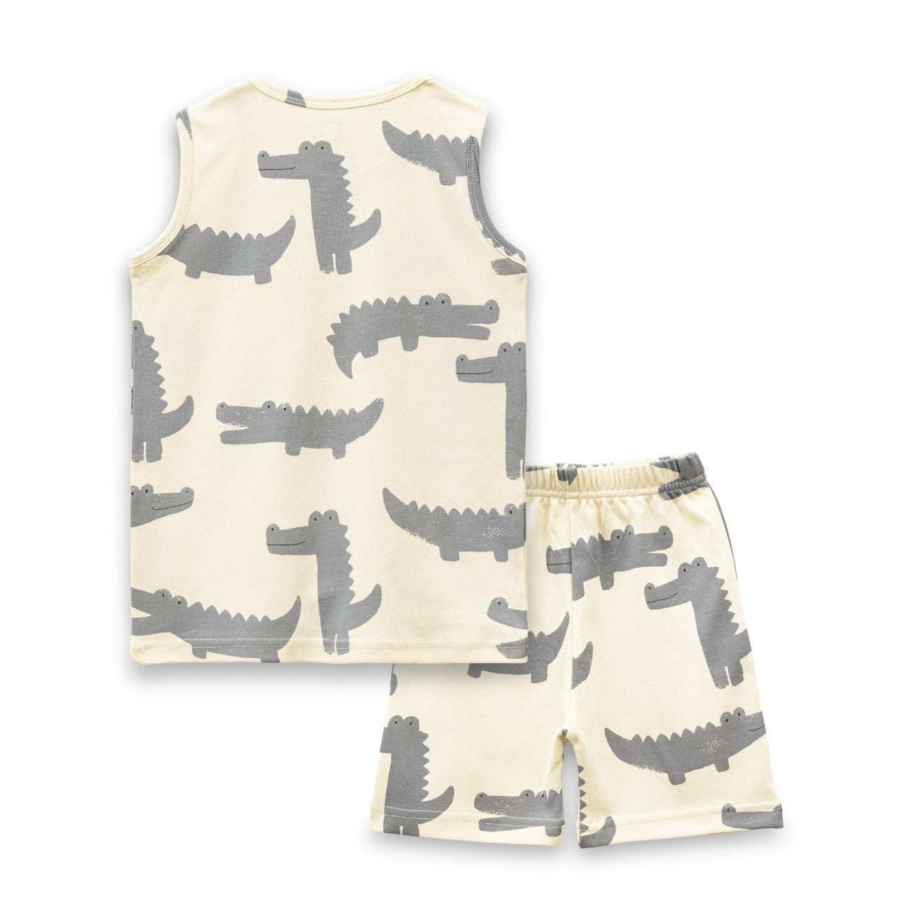 Croc Printed White Kids Clothing Set back