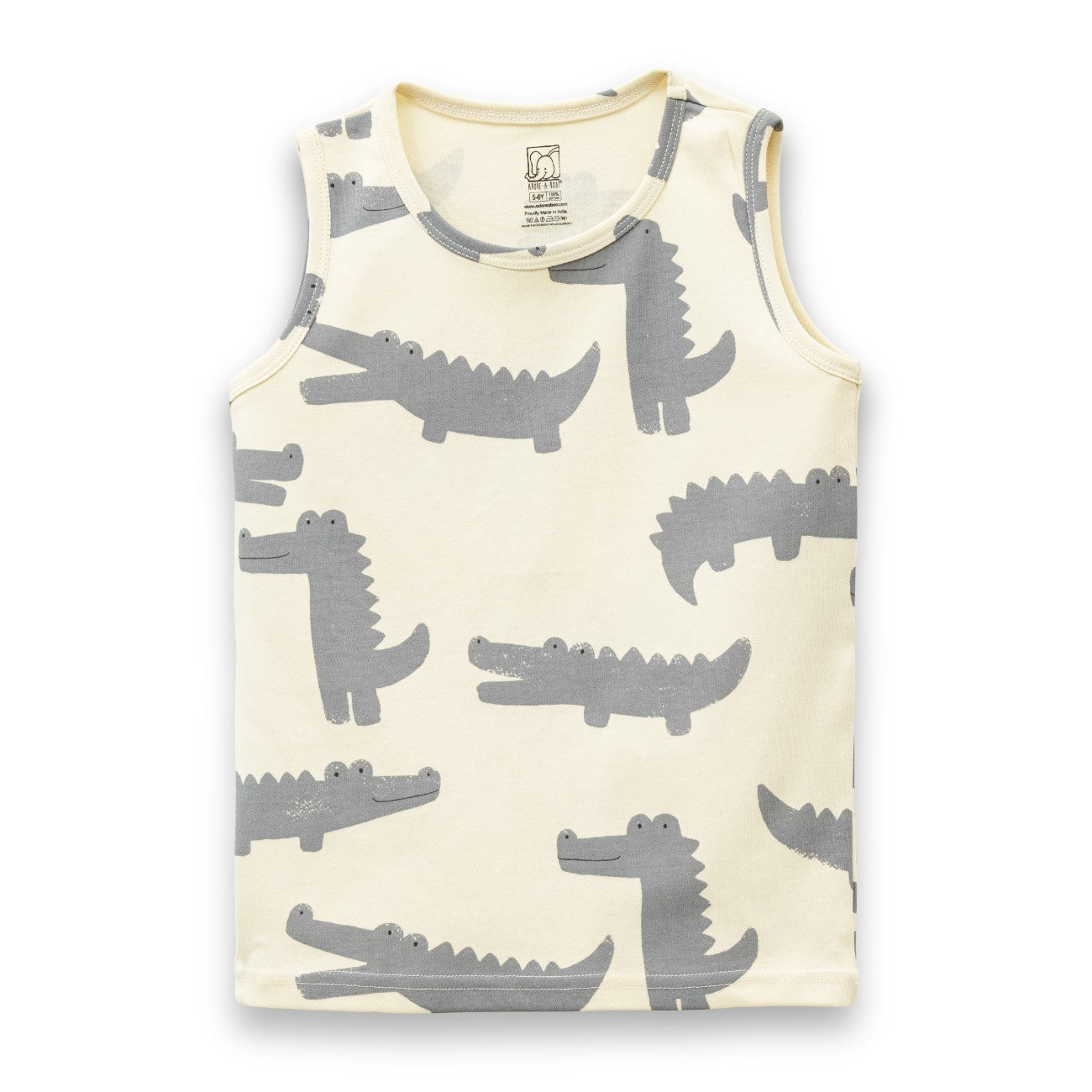 Croc Printed White Kids Clothing Set tshirt