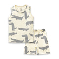 Croc Printed White Kids Clothing Set front