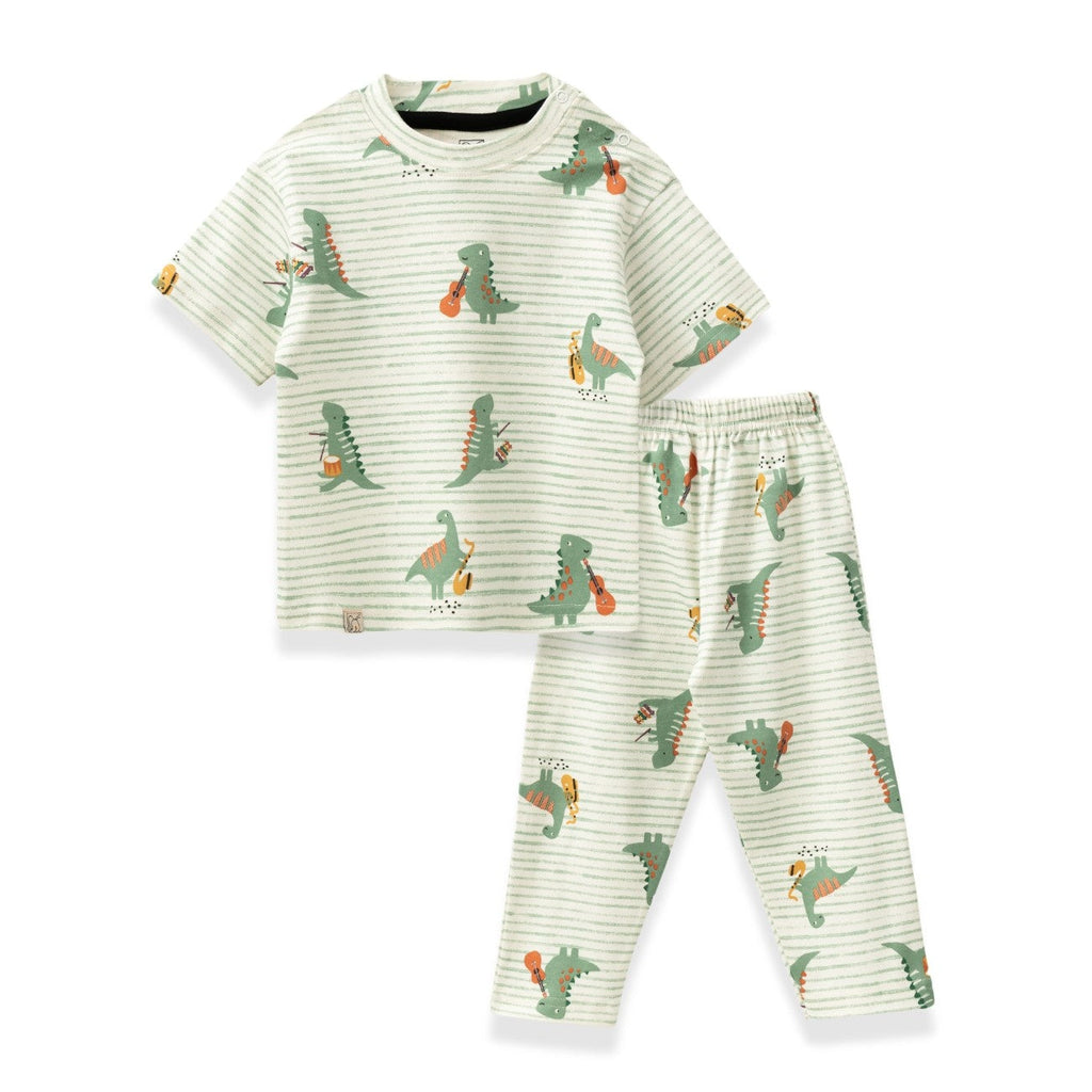 dinosaur printed cotton baby pyjama set