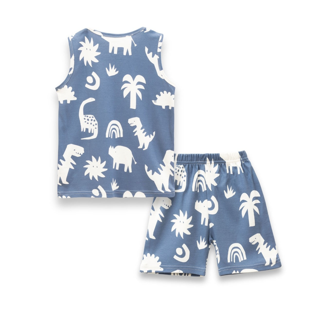 Dinosaur Silhoute Blue Kids Clothing Set back