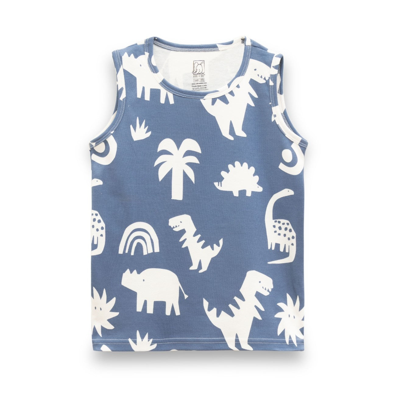 Dinosaur Silhoute Blue Kids Clothing Set tshirt