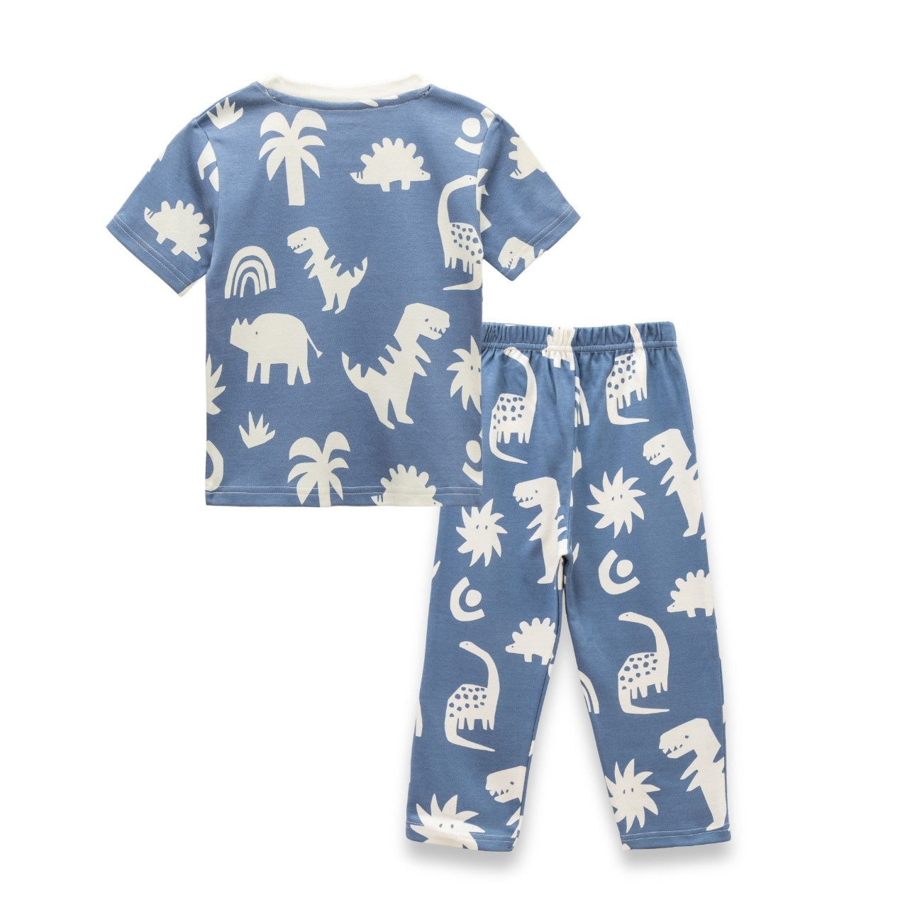 dino printed kids pajama set back