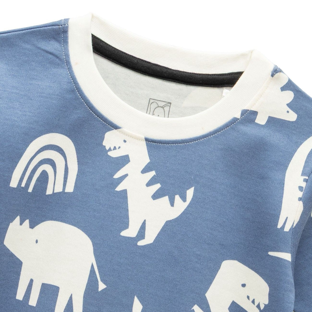 dino printed kids pajama set closeup