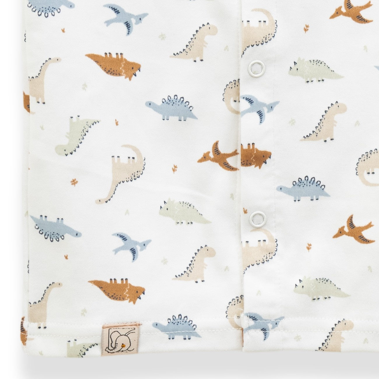 little dinosaurs printed baby clothes set closeup