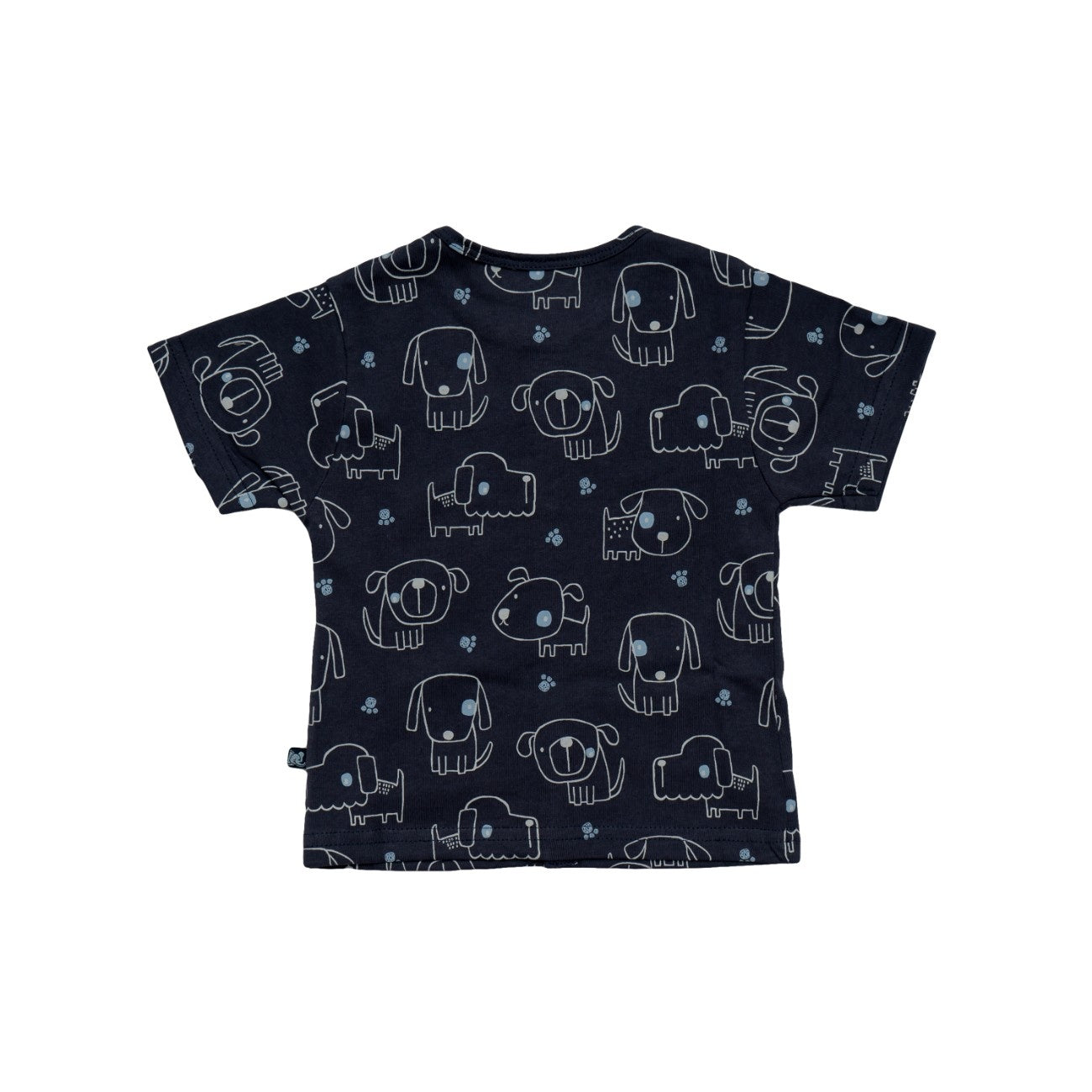 dog printed cotton baby clothing set back view