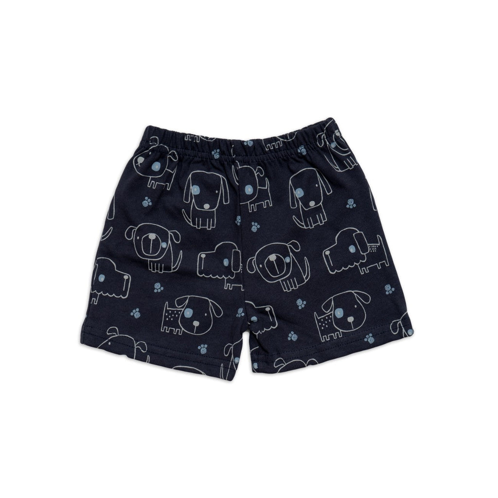 dog printed cotton baby shorts set 