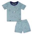 dogs printed green kids wear set
