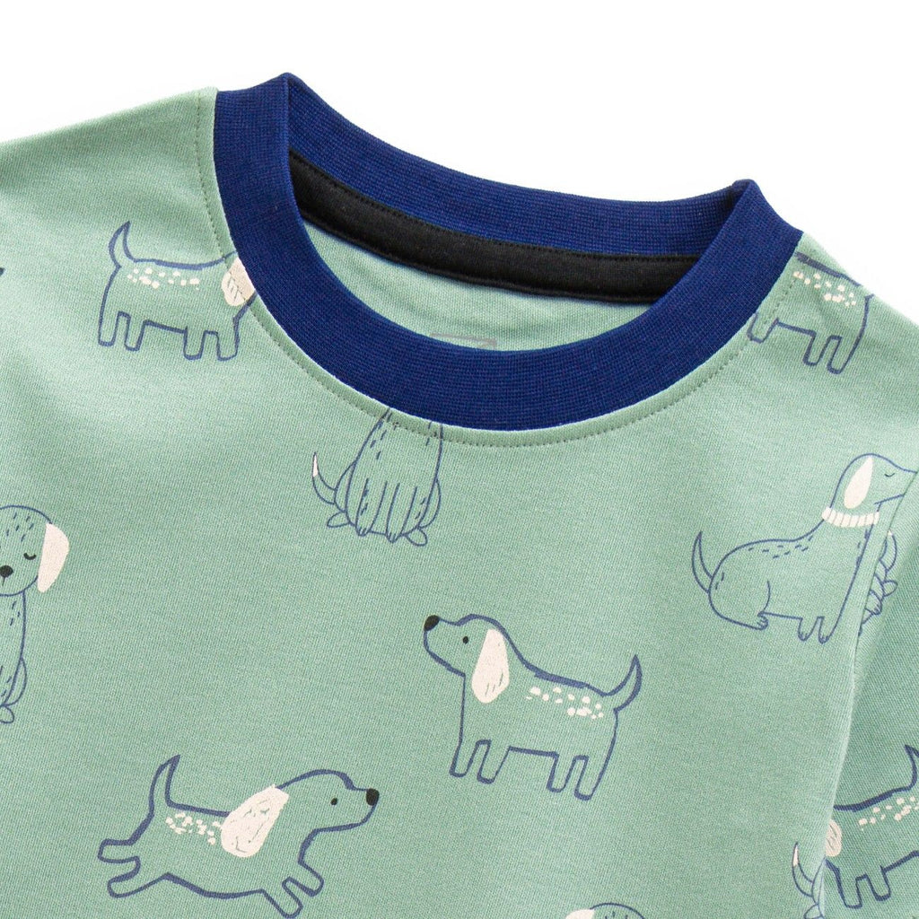 night suit for kids dogs printed closeup