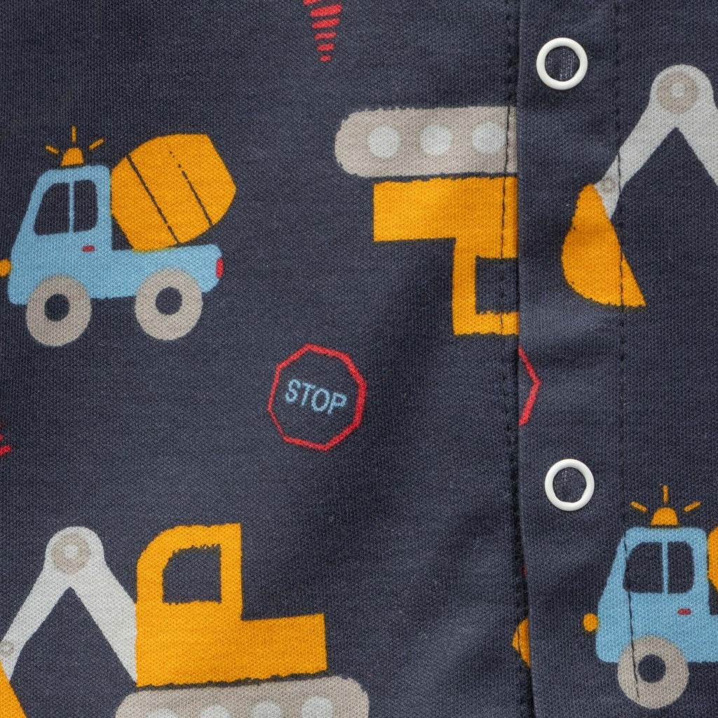 vehicle printed baby clothing set cotton closeup