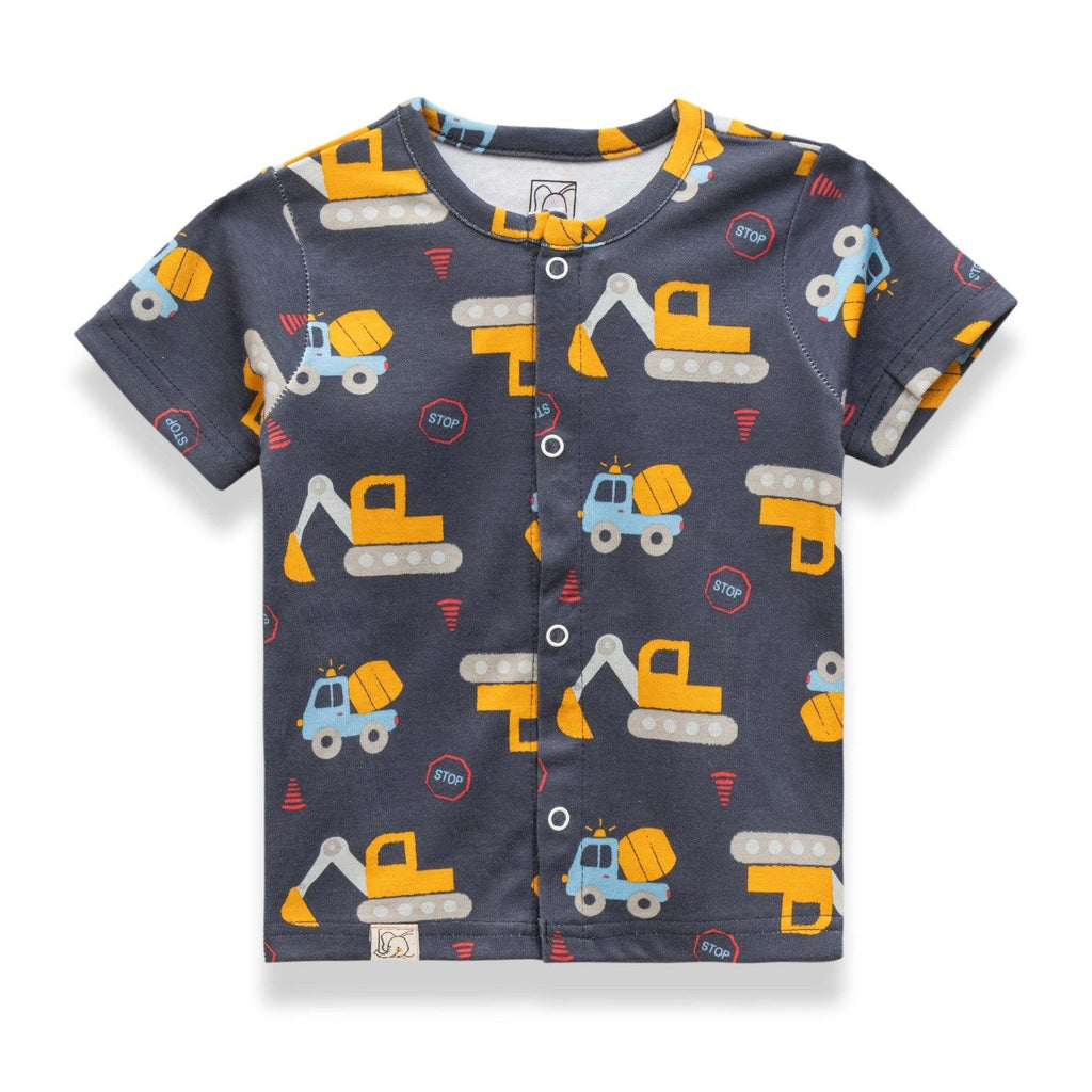 vehicle printed baby clothing set cotton front