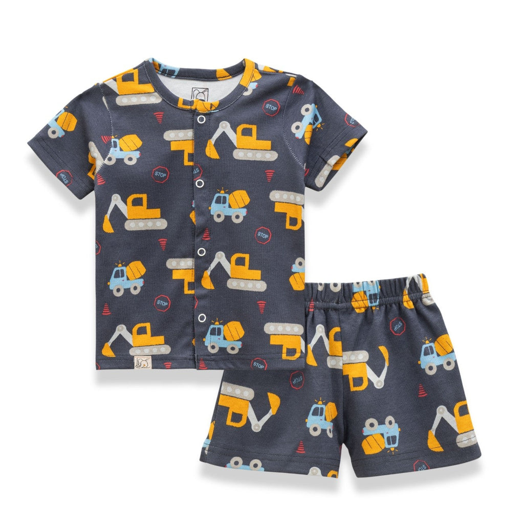vehicle printed baby clothing set cotton