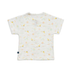 duck printed cotton baby clothes white back view