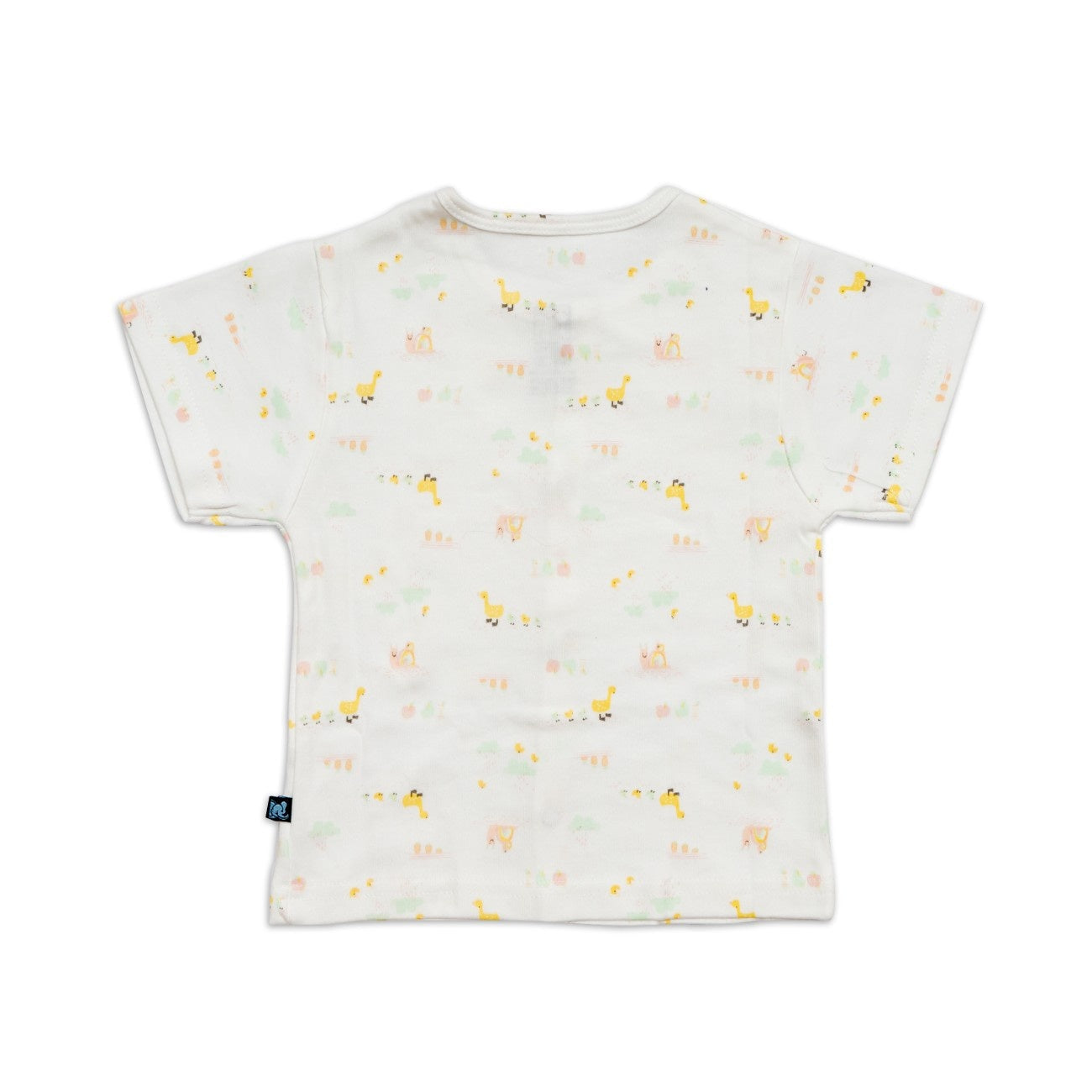 duck printed cotton baby clothes white back view