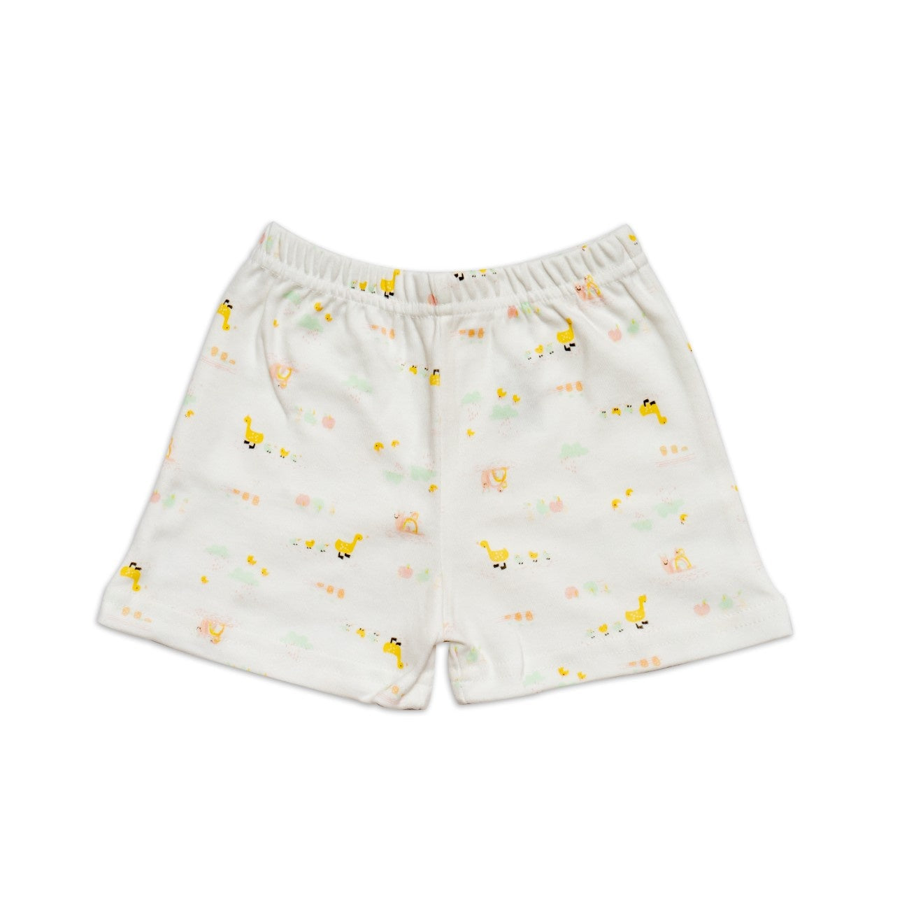 duck printed cotton baby clothes white shorts